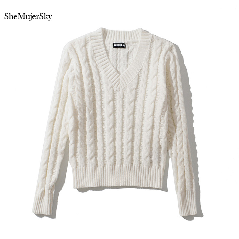 SheMujerSky Ženski ukršteni pleteni džemperi 2021. Elastični jednobojni puloveri dugih rukava Jesen Zima