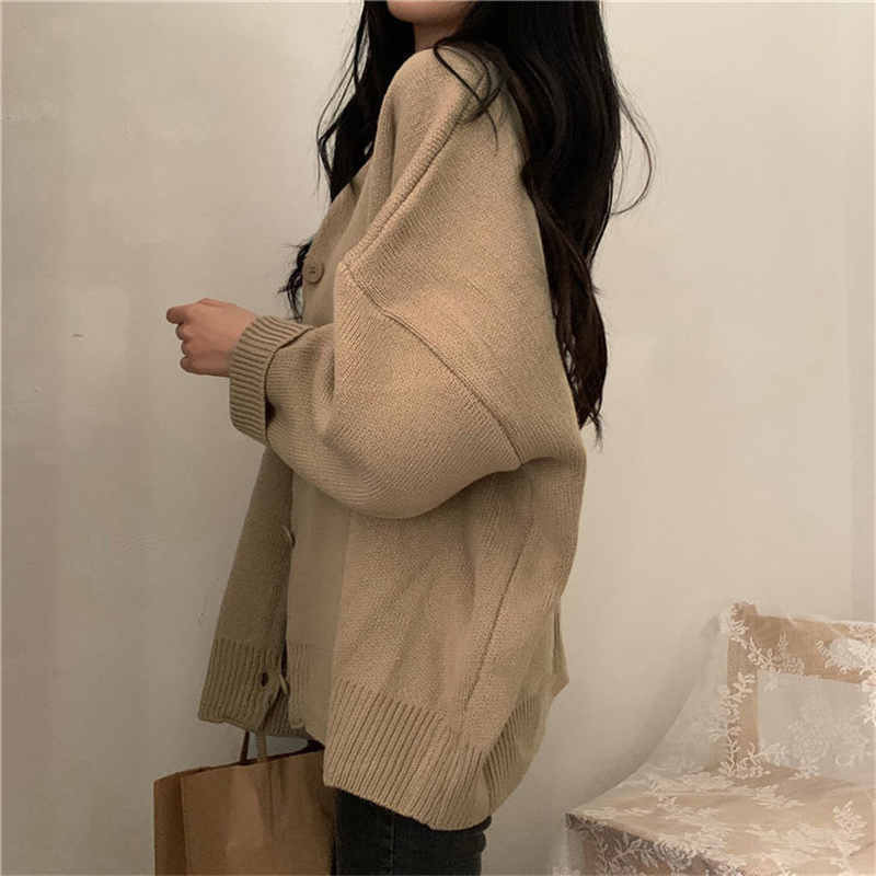 Ζακέτα Γυναικεία Παντός αγώνα Άνετα Χαλαρά Μασίφ Απλά Γλυκά Τρυφερά Πλεκτά Φθινοπωρινά Πουλόβερ Κομψά Νέες Φοιτητές Γυναίκα Harajuku