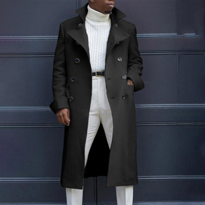 Õrnad Meeste Talvine Soe Trench Mantel kardigan Briti Stiilis Välisrõivad Üherealine pikk jakk Revääri Ametlik Mantel Tuulejokk
