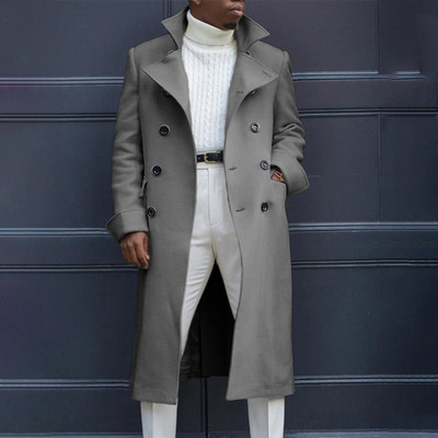 Õrnad Meeste Talvine Soe Trench Mantel kardigan Briti Stiilis Välisrõivad Üherealine pikk jakk Revääri Ametlik Mantel Tuulejokk