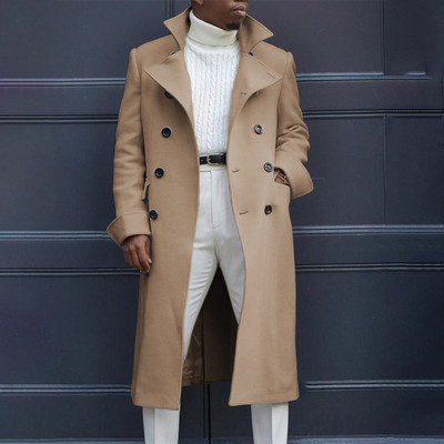 Õrnad Meeste Talvine Soe Trench Mantel kardigan Briti Stiilis Välisrõivad Üherealine pikk jakk Revääri Ametlik Mantel Tuulejokk
