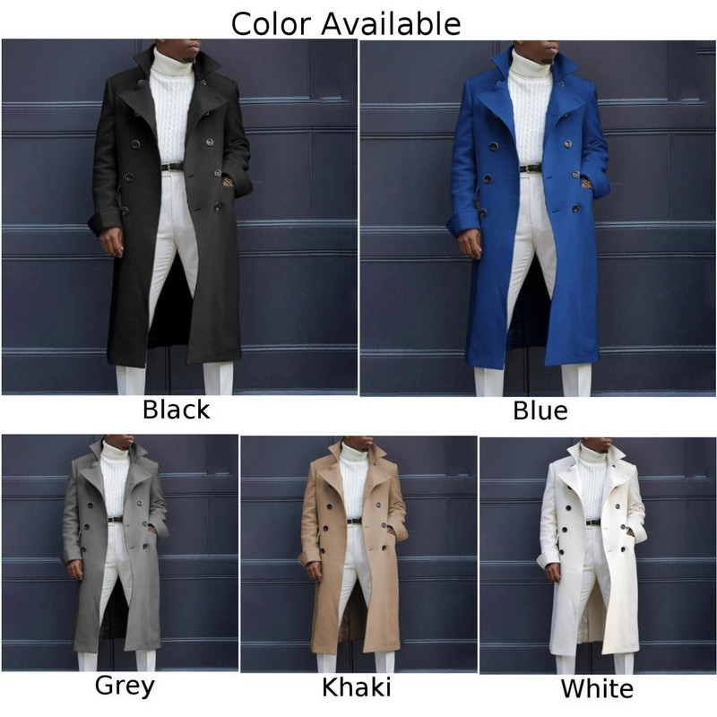 Õrnad Meeste Talvine Soe Trench Mantel kardigan Briti Stiilis Välisrõivad Üherealine pikk jakk Revääri Ametlik Mantel Tuulejokk