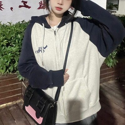 Deeptown Harajuku Zip Up Hoodies Γυναικεία κορεατική μόδα Streetwear Φούτερ με κουκούλα Γυναικεία Kpop Vintage μπλουζάκια Άνοιξη και Φθινόπωρο
