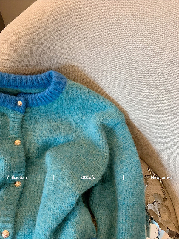 Vintage γυναικεία πλεκτά αμερικανικού στυλ 2023 Φθινοπωρινή χειμερινή ζακέτα με λαιμόκοψη γυναικεία πουλόβερ 2000 Αισθητική ιαπωνική μόδα