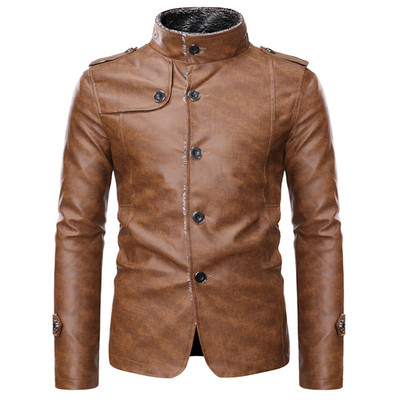 Χειμερινό ανδρικό μπουφάν, ενσωματωμένο με γούνα και ζεστασιά, ρούχα μοτοσικλέτας, προσωπικότητα επιχειρηματικής μόδας, νέο μοντέλο boutique 2023