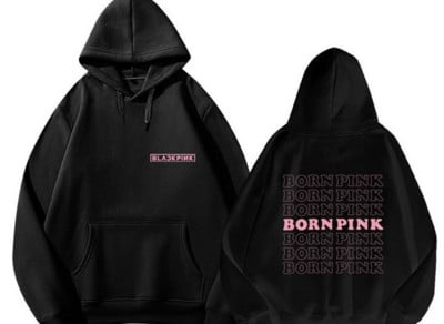 UUS Kpop BORN Pink Tour Vokaalkontsert Sama kapuutsiga ühevärviline pikkade varrukatega Bp dressipluus Y2K Oversize Hip Hop Top Tee