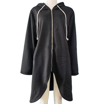 Jesen 2023. Ležerne ženske duge majice s kapuljačom Kaput Gornja odjeća s patentnim zatvaračem Jakna s kapuljačom Zimski džepovi Gornja odjeća