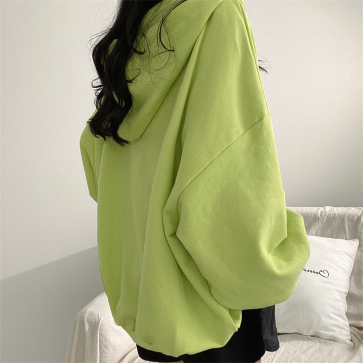 Γυναικείες κουκούλες με φερμουάρ 2023 Νέα φθινοπωρινή χειμερινή μόδα Casual ζεστό υπερμεγέθη πουλόβερ με κουκούλα Φαρδύ γυναικείο μπουφάν