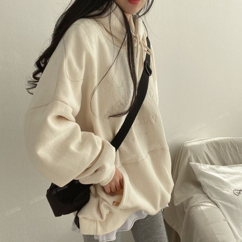 Νέα βελούδινη γυναικεία φούτερ με κουκούλα 2023 Φθινόπωρο και Χειμώνας Street Loose Ebroidery Casual Hoodies Γυναικεία φούτερ