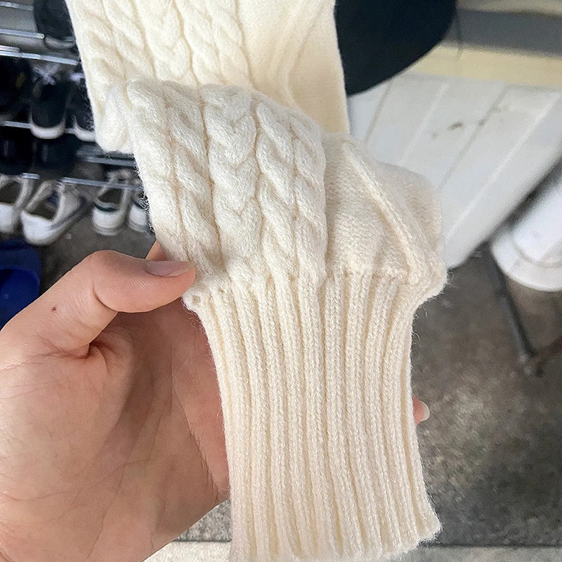 Φθινοπωρινό χειμωνιάτικο μακρυμάνικο με λαιμόκοψη και κομμένο πουλόβερ Κορεατική μόδα Φαρδιά streetwear Γυναικείο πουλόβερ Μονόχρωμο Γυναικεία ρούχα