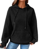 Γυναικείες μπλούζες με κουκούλα Μονόχρωμο Φθινοπωρινό Χειμερινό Αθλητικό Υπαίθριο Casual Μπλουζάκια Φαρδιά μακρυμάνικα πουλόβερ για γυναίκες