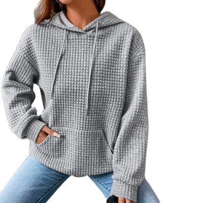 Γυναικείες μπλούζες με κουκούλα Μονόχρωμο Φθινοπωρινό Χειμερινό Αθλητικό Υπαίθριο Casual Μπλουζάκια Φαρδιά μακρυμάνικα πουλόβερ για γυναίκες