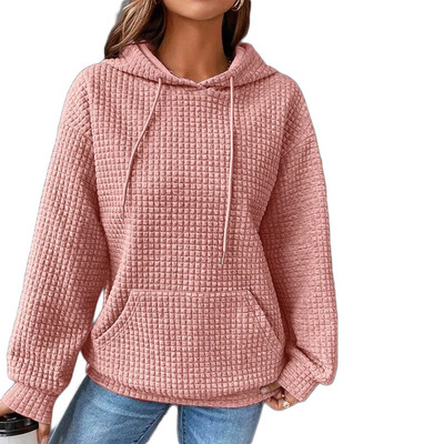 Γυναικείες μπλούζες με κουκούλα Μονόχρωμο Φθινοπωρινό Χειμερινό Αθλητικό Υπαίθριο Casual Μπλουζάκια Φαρδιά μακρυμάνικα πουλόβερ για γυναίκες