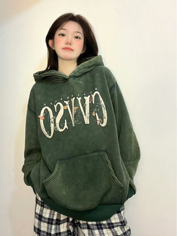 HOUZHOU gooti Grunge Skull Harajuku kapuutsid 2023 gooti lilltikandid Vintage dressipluus Suure kirjatrükiga tänavarõivad