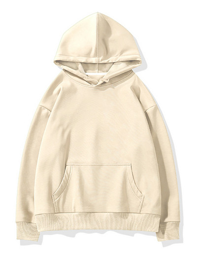 Aachoae Γυναικεία φούτερ με κουκούλα φλις 100% βαμβακερή αθλητική φόρμα 2022 Χειμώνας Ιαπωνικό Casual Loose Jumper