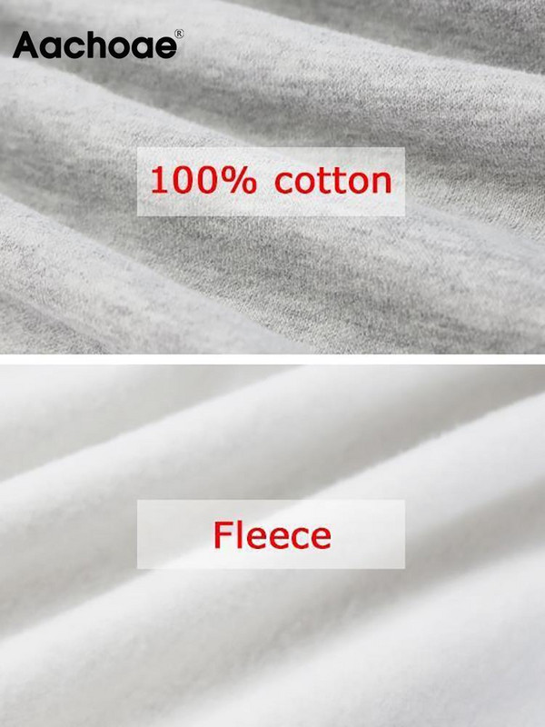 Aachoae Γυναικεία φούτερ με κουκούλα φλις 100% βαμβακερή αθλητική φόρμα 2022 Χειμώνας Ιαπωνικό Casual Loose Jumper