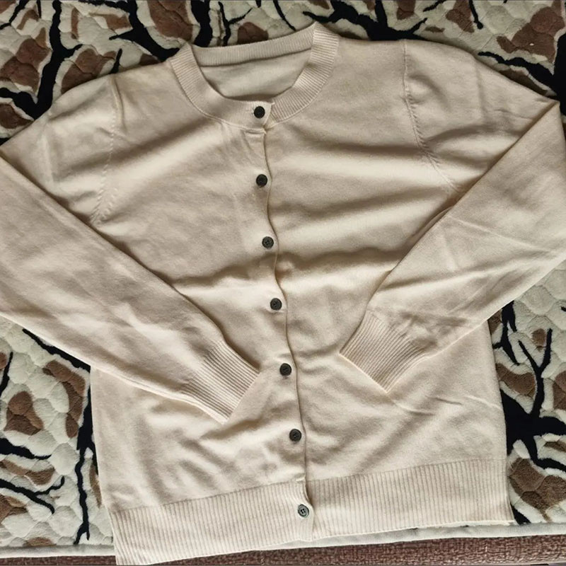 Φθινοπωρινό χειμωνιάτικο O-λαιμόκοψη με μονόστομο Ζακέτα Γυναικεία Απλή Φαρδιά Πλεκτό Πλεκτό Παλτό Κορεατικής μόδας Streetwear πουλόβερ