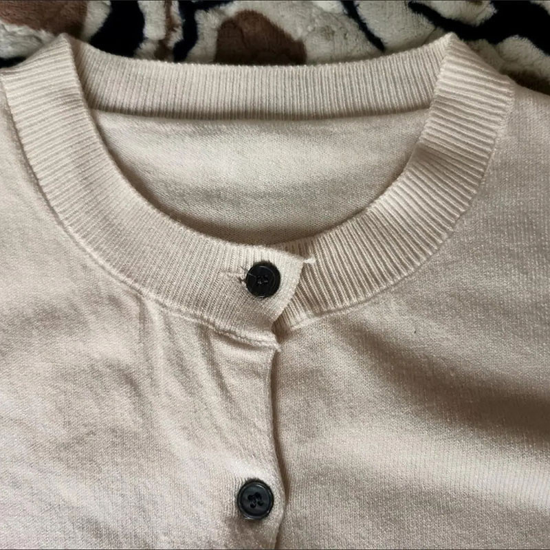 Φθινοπωρινό χειμωνιάτικο O-λαιμόκοψη με μονόστομο Ζακέτα Γυναικεία Απλή Φαρδιά Πλεκτό Πλεκτό Παλτό Κορεατικής μόδας Streetwear πουλόβερ