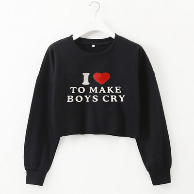 Μόδα γυναικεία casual μακρυμάνικη μονόχρωμη μπλούζα πουλόβερ, καλοκαιρινό φθινόπωρο, casual αθλητικά ρούχα Crop Loose παλτό πουλόβερ