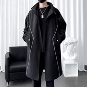 Καμπαρντίνα με κουκούλα για άντρες Μόδα Άνοιξη Φθινόπωρο Harajuku Windbreaker πανωφόρι Ανδρικό χιπ χοπ ανδρικό μπουφάν