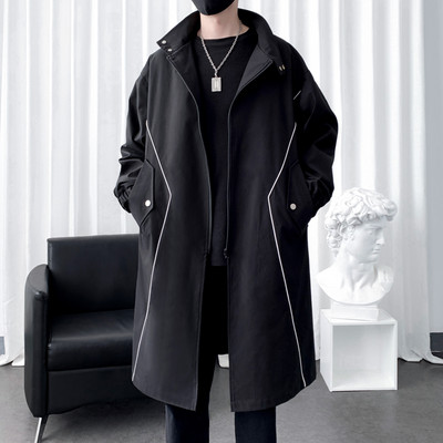 Καμπαρντίνα με κουκούλα για άντρες Μόδα Άνοιξη Φθινόπωρο Harajuku Windbreaker πανωφόρι Ανδρικό χιπ χοπ ανδρικό μπουφάν