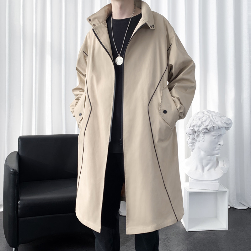 Καμπαρντίνα με κουκούλα για άντρες Μόδα Άνοιξη Φθινόπωρο Harajuku Windbreaker πανωφόρι Ανδρικό χιπ χοπ ανδρικό μπουφάν