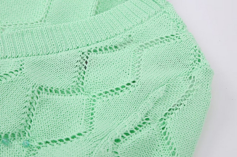 Γυναικεία ζακέτα με κεντημένη πλεκτή 2023 Νέα ρούχα με λουλούδια και χάντρες Camis Modern Lady Light πουλόβερ Crop Top Dresses