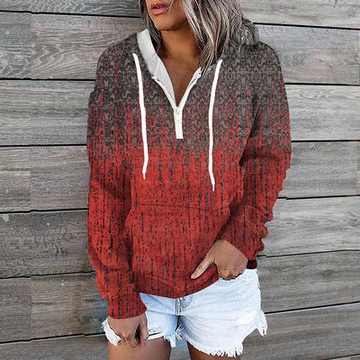 Ženska majica s kapuljačom jesen-zima Ženska modna majica dugih rukava, ležerna prevelika majica s kapuljačom s printom i gornjim dijelovima