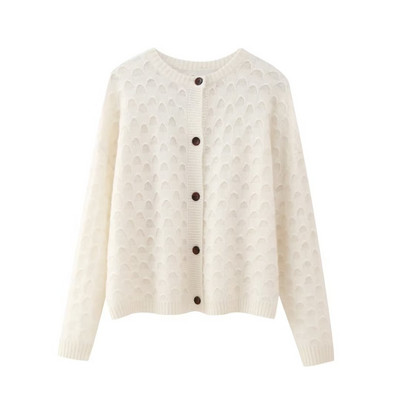 Zevity ΝΕΑ Γυναικεία Μόδα O λαιμόκοψη Πλεκτό πουλόβερ με βελονάκι Γυναικείο κομψό μακρυμάνικο ζακέτα με κουμπιά παλτό CT5193