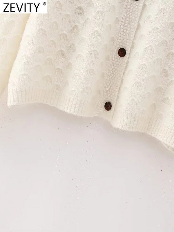 Zevity ΝΕΑ Γυναικεία Μόδα O λαιμόκοψη Πλεκτό πουλόβερ με βελονάκι Γυναικείο κομψό μακρυμάνικο ζακέτα με κουμπιά παλτό CT5193