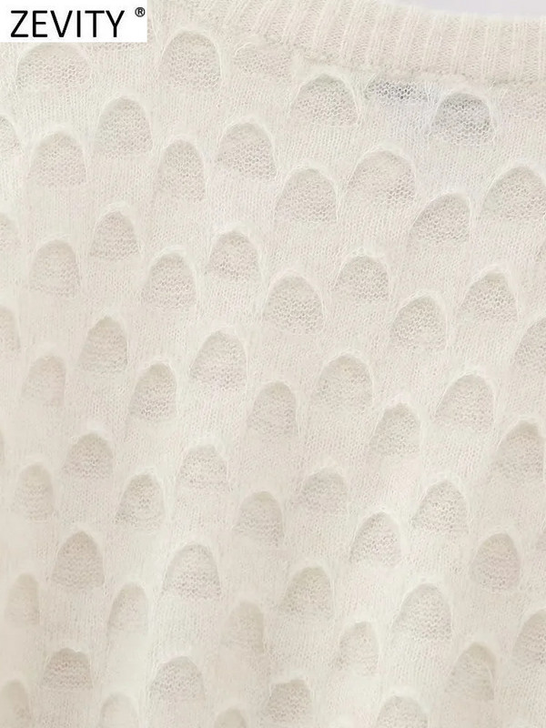 Zevity ΝΕΑ Γυναικεία Μόδα O λαιμόκοψη Πλεκτό πουλόβερ με βελονάκι Γυναικείο κομψό μακρυμάνικο ζακέτα με κουμπιά παλτό CT5193