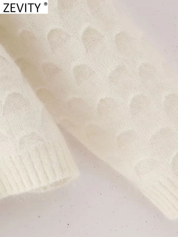 Zevity ΝΕΑ Γυναικεία Μόδα O λαιμόκοψη Πλεκτό πουλόβερ με βελονάκι Γυναικείο κομψό μακρυμάνικο ζακέτα με κουμπιά παλτό CT5193