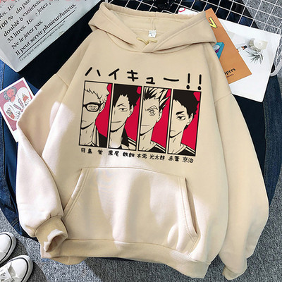 2022 Ιαπωνικά Anime 90s Hoodie Women Haikyuu Funny Karasuno Fly High Streetwear Χειμερινή μόδα Ζεστά φούτερ Unisex
