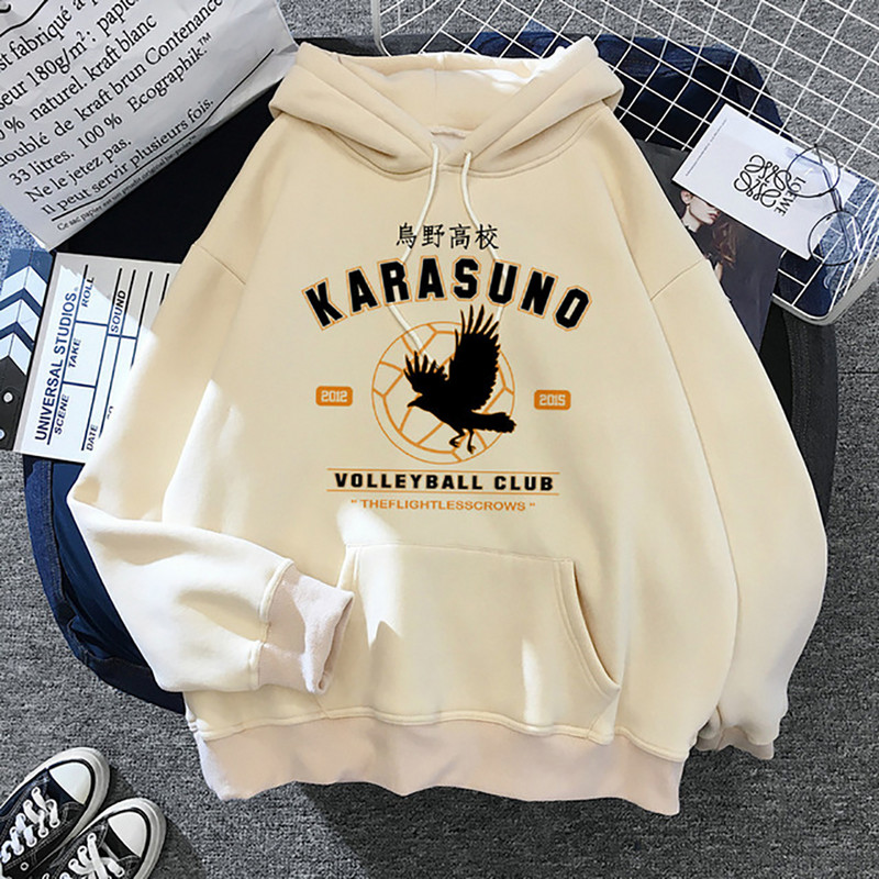 2022 Ιαπωνικά Anime 90s Hoodie Women Haikyuu Funny Karasuno Fly High Streetwear Χειμερινή μόδα Ζεστά φούτερ Unisex