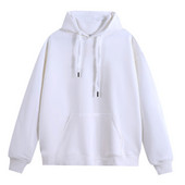 Φθινοπωρινό μονόχρωμο πουλόβερ με κουκούλα από βαμβάκι για άνδρες και γυναίκες