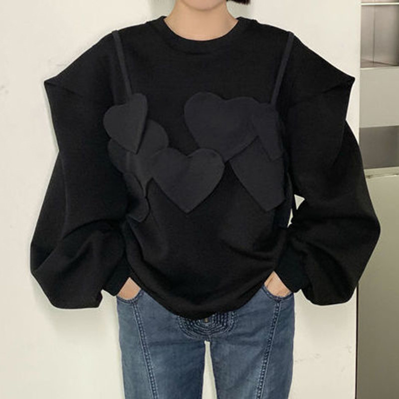 Χαλαρή στρογγυλή λαιμόκοψη μακρυμάνικο πουλόβερ με κουκούλα για γυναίκες την άνοιξη και το φθινόπωρο 2022 Φούτερ με κουκούλα Βαμβακερό harajuku