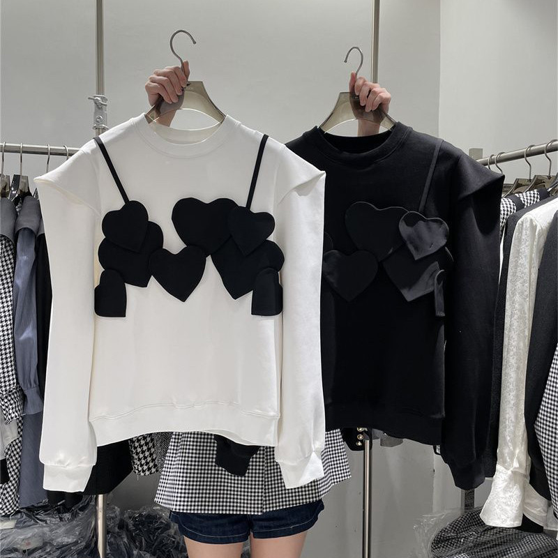 Χαλαρή στρογγυλή λαιμόκοψη μακρυμάνικο πουλόβερ με κουκούλα για γυναίκες την άνοιξη και το φθινόπωρο 2022 Φούτερ με κουκούλα Βαμβακερό harajuku