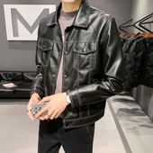 Novi stil Britanski stil Muške jakne od umjetne biciklističke kože s otvorenim ovratnikom Motociklistička kožna gornja odjeća Kožni kaputi Muška veličina 4XL