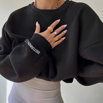 Дамско модно облекло с кръгло деколте Хип-хоп улично облекло Меки женски суичъри с кръгло деколте 2023 г. Ново