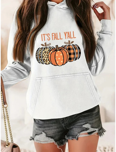 Γυναικείες κουκούλες Φθινοπωρινό μοτίβο αποκριών Τρισδιάστατη εκτύπωση Μακρυμάνικα μπλουζάκια Casual γυναικεία streetwear Hoodie Δώρα διακοπών Ρούχα