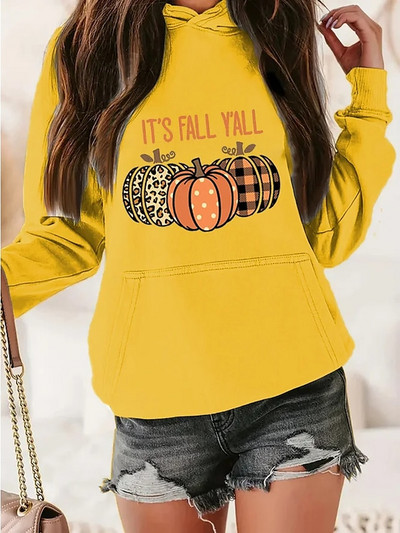 Γυναικείες κουκούλες Φθινοπωρινό μοτίβο αποκριών Τρισδιάστατη εκτύπωση Μακρυμάνικα μπλουζάκια Casual γυναικεία streetwear Hoodie Δώρα διακοπών Ρούχα