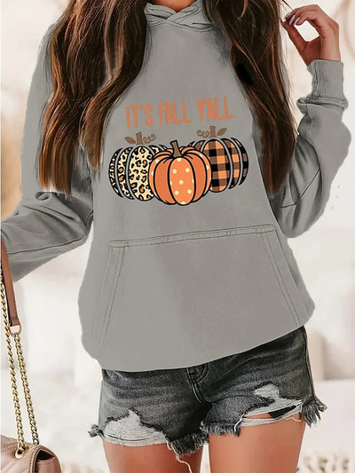 Γυναικείες κουκούλες Φθινοπωρινό μοτίβο αποκριών Τρισδιάστατη εκτύπωση Μακρυμάνικα μπλουζάκια Casual γυναικεία streetwear Hoodie Δώρα διακοπών Ρούχα