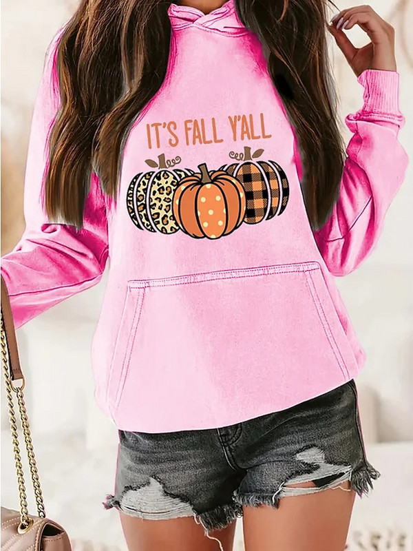 Γυναικείες κουκούλες Φθινοπωρινό μοτίβο αποκριών Τρισδιάστατη εκτύπωση Μακρυμάνικα μπλουζάκια Casual γυναικεία streetwear Hoodie Δώρα διακοπών Ρούχα