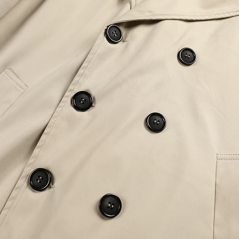 Καμπαρντίνα Ανδρική μακρυά χωρίς κουκούλα Ανδρική εγκοπή πέτο με διπλό στήθος μακριά καμπαρντίνα casual Peacoat Ελαφρύ Λεπτά φθινοπωρινά παλτό