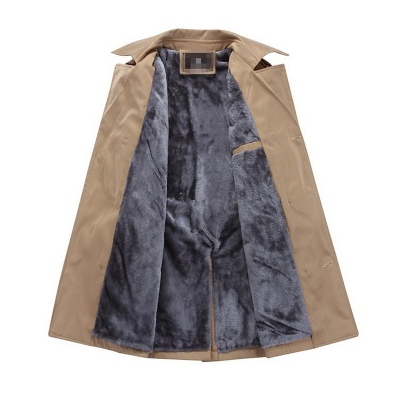 Kevad-sügis tuulejakk Meeste Talvine Soe Fliis Topelt Breast Business Retro Klassikaline Pikk Mantel Paks Jakk Vintage Must