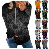 Naiste Halloweeni printiga pusad Pusad, pikkade varrukatega, lahtised mugavad riided teismeliste tüdrukute vabaaja kampsun, pullover 한국 동대문 가을