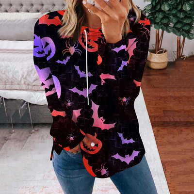Naiste Halloweeni printiga pusad Pusad, pikkade varrukatega, lahtised mugavad riided teismeliste tüdrukute vabaaja kampsun, pullover 한국 동대문 가을