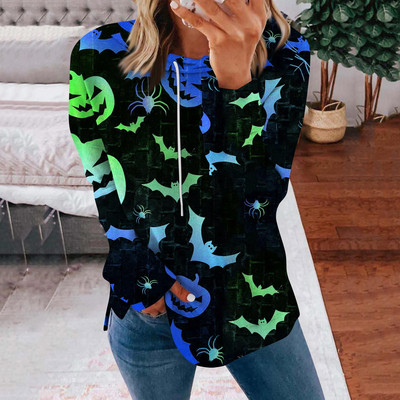 Naiste Halloweeni printiga pusad Pusad, pikkade varrukatega, lahtised mugavad riided teismeliste tüdrukute vabaaja kampsun, pullover 한국 동대문 가을