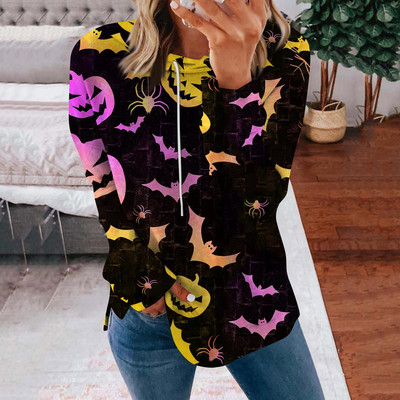 Naiste Halloweeni printiga pusad Pusad, pikkade varrukatega, lahtised mugavad riided teismeliste tüdrukute vabaaja kampsun, pullover 한국 동대문 가을