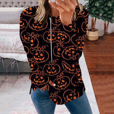 Naiste Halloweeni printiga pusad Pusad, pikkade varrukatega, lahtised mugavad riided teismeliste tüdrukute vabaaja kampsun, pullover 한국 동대문 가을